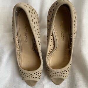 Enzo Angiolini stylish suede tan color high heels